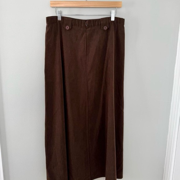 Christopher & Banks Dark Brown Faux Suede Skirt - Picture 4 of 8